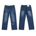 Vintage Washed Blue Denim Jeans – Straight-Leg Splatter Paint Design (Unisex Casual, Comfort Fit, 90% Cotton, Hand-Painted Artistry, S-XL)_mkmklike.com