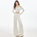 New High-elasticity Embroidered Popular Non-tight-fitting Micro-flare Jeans For Women, High-waisted, Slimming,_mkmklike.com