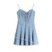 Age Reducing Temperament Cake Design Sense Denim Dress For Women In Summer, Thin Size Plus Waist Cinching And Slimming_mkmklike.com