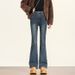 High-Quality Women's Flared Jeans 2025 Autumn/Winter High-Waisted Slight Flare Pants_mkmklike.com