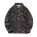 "Men's Workwear Jacket - Trendy Stand Collar Casual Coat, Slim Fit, Durable Cotton, Anti-Wrinkle (Black, Sizes M-3XL)"_mkmklike.com