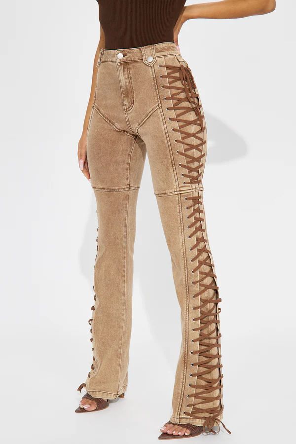 Women's Clothing Straps Drawstring Hot Girl Jeans Trousers_mkmklike.com