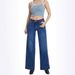 Women's Straight Leg Jeans - Mid Rise Stretch Denim Pants With Slim Bootcut (Size 24-32, Light Blue/Dark Blue, Cotton-Polyester Blend)_mkmklike.com
