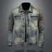 Men's Clothing Long Sleeved Lapel Cardigan Denim Jacket For Boys Niche Design Trendy Cool Personality_mkmklike.com