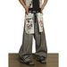 Women's Distressed Wide-Leg Cargo Pants - 90s Grunge Revival With Adjustable Ties & Asymmetrical Hem_mkmklike.com