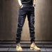 Jeans Spring Autumn 2025 New Trendy Brand Versatile Slim Fit Small Footed Men's Casual Straight Leg Pants With Slight_mkmklike.com