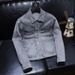 Loom European Station Autumn New Unisex Slim Fit Gray Jacket Denim Coat Top_mkmklike.com