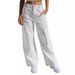 , , European And American Foreign Trade Cross-border Supply Multi-pocket Workwear Jeans For Women_mkmklike.com