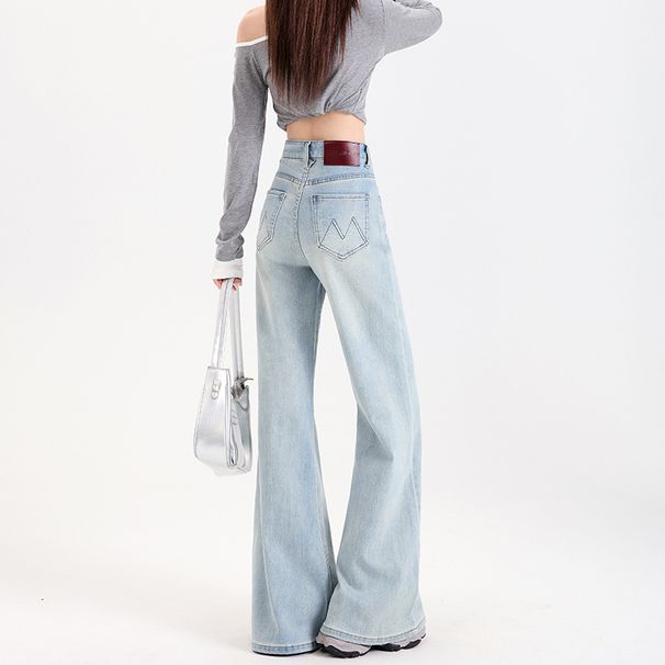 High Waist Stretchy Flare Jeans For Women - Slim Fit Bootcut Pants With Comfortable Elastic Fabric & Vintage Wash (Light Blue/Retro Blue, XS-2XL)_mkmklike.com