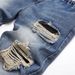 Men's Straight Fit Distressed Jeans - Vintage Washed Denim Pants With Ripped Details (28-40)_mkmklike.com