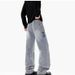 American Retro Flower Embroidered Jeans Men's And Women's Spring And Autumn Vibe Straight Pants Cleanfit Micro-pull Trousers_mkmklike.com