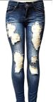 Women's Mid-Waist Distressed Jeans European American Style Denim Clothing FPopular New Arrivals_mkmklike.com