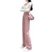 Dirty Pink Wide-leg Jeans For Women, 2026 Spring And Autumn New Style, High-waisted, Straight, Loose, Floor-length Pants_mkmklike.com