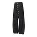 Men's Clothing Trendy Denim Cargo Pants Hip Hop Style Slanted Button Closure Loose Wide Leg Design_mkmklike.com