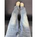 Men's Clothing Retro Gradient Black Washed Jeans Men's Straight Leg Stylish Workwear Casual Trendy Wide Leg Trousers_mkmklike.com