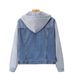 Women's Oversized Denim Hooded Jacket With Patchwork Design - Comfortable Loose Fit Casual Coat (1XL-5XL)_mkmklike.com