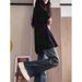 American Retro High-Waisted Jeans 2024 New Versatile Slimming Draped Slightly Flared Long Pants For Women Cross-Border_mkmklike.com