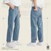 Men's Clothing Retro Nostalgic Versatile Simple Casual Nine Point Jeans For Men Loose Small Straight Trend_mkmklike.com