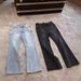 Denim Flare Pants Men Jeans Straight Trousers Long Pant Casual Loose Regular Splice Simple Button High Waist Autumn 2025_mkmklike.com