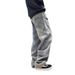 Men's Vintage Workwear Jeans Distressed Washed Blue Relaxed Straight Fit Utility Pockets Raw Hem Denim_mkmklike.com