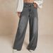 High Waist Wide Leg Jeans For Women - Soft Stretch Denim Pants With Tapered Fit, Comfortable & Flattering For Pear Shape, Classic Black & Gray Wash_mkmklike.com