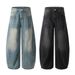 American Style Vintage Denim Scimitar Punk High Street Loose Wide-Leg Banana Men's Gradient Washed Long Pants_mkmklike.com
