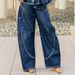 Women's Color Block Curved Jeans Fashion Divided Stitched Denim Casual Cotton Solid Spring/Autumn Summer_mkmklike.com