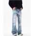 Men's Clothing Men's Retro Graffiti Hand-Painted Jeans – Loose Straight-Leg Hip-Hop Streetwear Pants With Artistic Print & Premium Drape_mkmklike.com