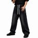 Laike Men's Washed Jeans Summer Style Loose Straight Leg Casual Pants Trendy Versatile Denim_mkmklike.com