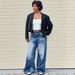 Women's Clothing Women's Casual Wide Leg Jeans Monkey Washed Street Fashion Trousers For Formal & Casual For Women_mkmklike.com