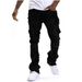 Men Ripped Stacked Jeans Distressed Slim Fit Skinny Straight Leg Jeans Fashion Hip Hop Denim Pants Casual Streetwear_mkmklike.com