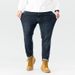 Autumn And Winter Thick Jeans Men's Loose Elastic Woven Bottom Jeans Men's Fattened Plus Size Jeans Trendy Brand_mkmklike.com