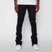 Men's Stretch Denim Stacked Pants - Patchwork Straight Leg Jeans For Streetwear & Urban Fashion_mkmklike.com