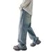 Men's Clothing & Archer0603 & Autumn/Winter American Retro High Street Distressed Washed Flared Jeans Men's Loose Whiskered Wide Leg Pants_mkmklike.com