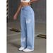 Y2K Butterfly Print Jeans - High-Waisted Straight Leg Denim Pants With Vintage Wash & Stretch Comfort_mkmklike.com
