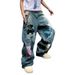 Men's Clothing Design Printed Jeans Men'sTrendy Brand New Wide Leg Straight Leg Mopping Pants_mkmklike.com