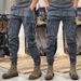 Spring And Autumn American Tooling Pants Men's Straight Functional Outdoor Tactical Casual Pants Men's Tie Pants Men's_mkmklike.com