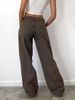 K Retro Low Waisted Non Elastic Straight Leg Jeans, New Street Wide Leg Denim Women's Pants_mkmklike.com