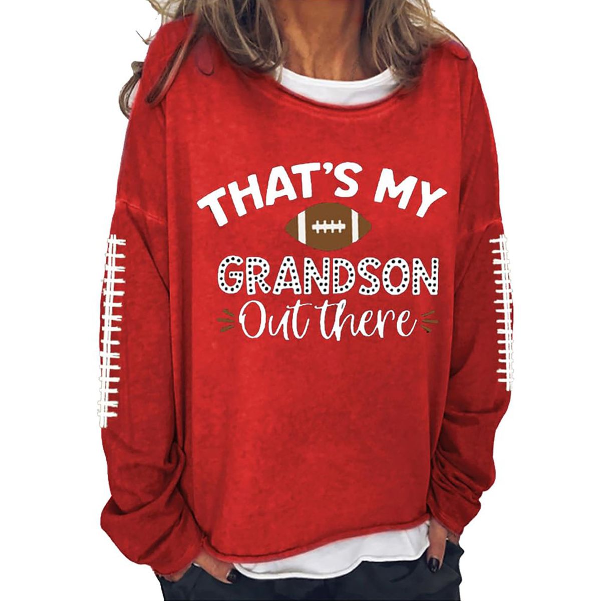 Women's Clothing Autumn and Winter Women's Clothing Digital Football Print Round Neck Long Sleeve Casual Sweater_mkmklike.com