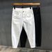 Men's Jeans Spring Summer Thin Slim Fit Elastic Cotton Soft Straight Denim Ankle Length Pants Korean Youth Fashion Trousers_mkmklike.com