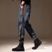 Men's Clothing Heavy Weight Design Stitching Overalls Trendy Loose Casual Leggings Pants_mkmklike.com