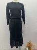 Women's Clothing autumn new solid color round neck slim fit long sleeve high waist long skirt suit for women_mkmklike.com