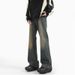 Men's Clothing Jeans Old Washed Flared Pants Retro Loose Casual Trousers Straight Pants_mkmklike.com