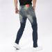 Men's Slim Fit Stretch Jeans Distressed Denim Pants with Ripped Details Mid-Rise Tapered Leg Available in Sizes S to XXL_mkmklike.com