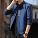 Men's Jacket Spring Autumn Youth Stand Collar Black Casual Workwear Short Windbreaker Wholesale_mkmklike.com