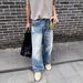 Vintage Washed Light Blue Straight-Leg Jeans For Men – Classic Clean Fit & Relaxed Wide-Leg Style_mkmklike.com