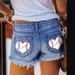 Women's Clothing Trendy Ripped Tassel Denim Shorts Straight Breasted Women's Hot Pants_mkmklike.com