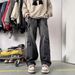 Men's Loose Straight Leg Cargo Jeans Multi Pocket High Street Washed Retro Edgy Look Trousers For Spring Autumn_mkmklike.com
