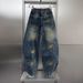 Ruffian Handsome Feng Shui Washing Old Jeans Men 2026 Autumn And Winter Loose Wide-leg Trousers Personalized Printing Scimitar Pants_mkmklike.com