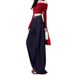 Tall High-Waisted Extra Long American High Street Dark Blue Wide-Leg Jeans For Women Autumn Winter Slimming Loose_mkmklike.com